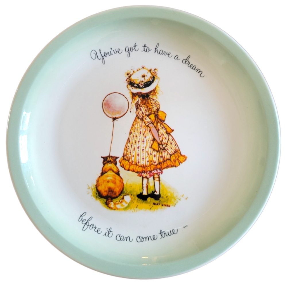 HOST PICK 😊 Vtg 70's Holly Hobbie Collector's Ed. Plate Dreams Cat Girl Balloon